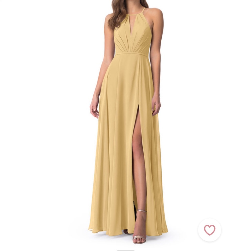 Gold Evalleen Azazie dress